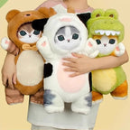 Cat long plush doll polyester fiber, dinosaur/bear/cow styles, 30cm or 50cm