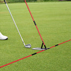 Golf swing alignment rod holder practice plate trainer, red