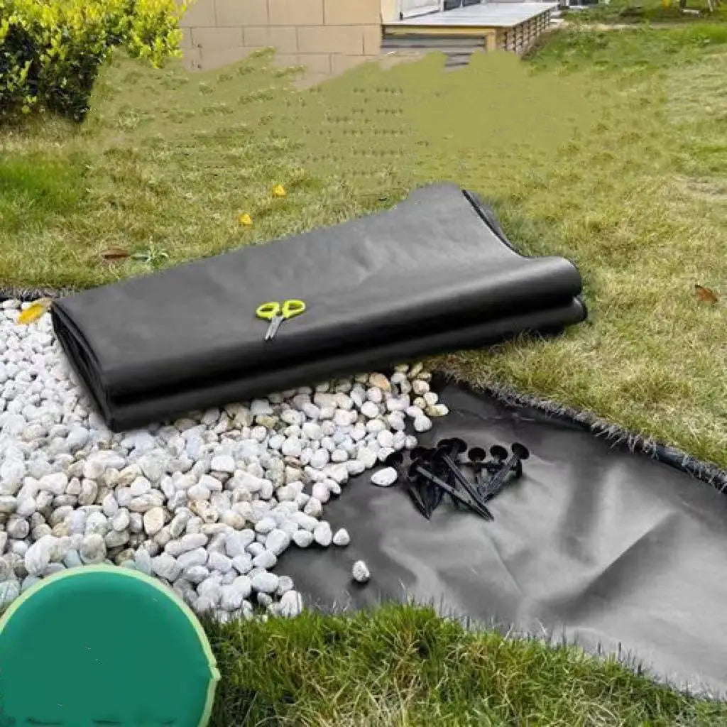 High quality garden weed barrier landscape fabric with 10 free landscape staples, durable and heavy-duty weed removal,
