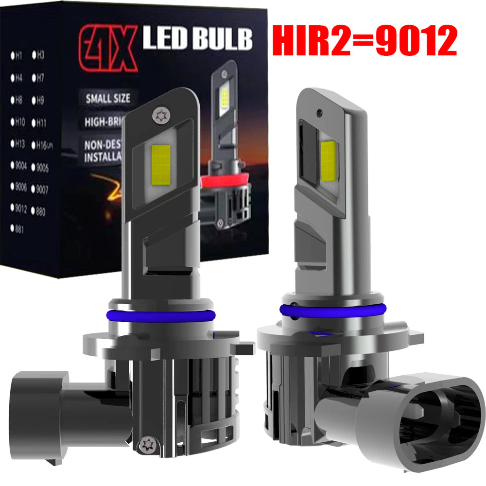 2pcs HIR2 Led Headlight Canbus No Error 9012 Car Bulb High Power 6000K White Light Diode Lamp 12v 55w For Toyota Chr 2016 ~ 2023