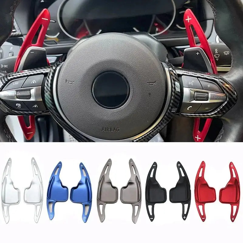 Steering Wheel Paddle Shifter Extensions 1 Pair Aluminum for BMW F30 F31 F32 Blue
