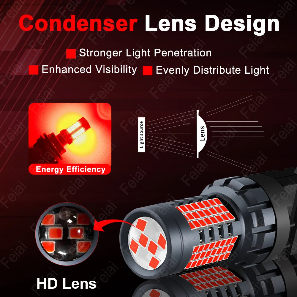 7443 1157 3157 P21W LED Canbus Bulb LED Brake Lights Stop Lamp P21/5W BAY15D W21/5W T20 P21/7W T25 BA15S 1156 Red Strobe Flash