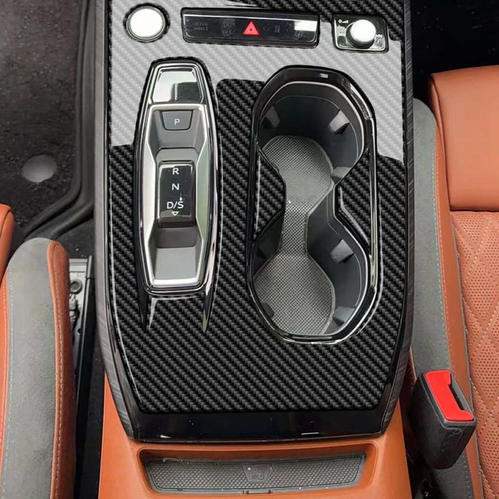 Real Soft Carbon Fiber Sticker for Audi A5 S5 B10 A6 e-tron 2025 2026 RHD LHD Automatic/AT Car Gear Shift Panel Accessories