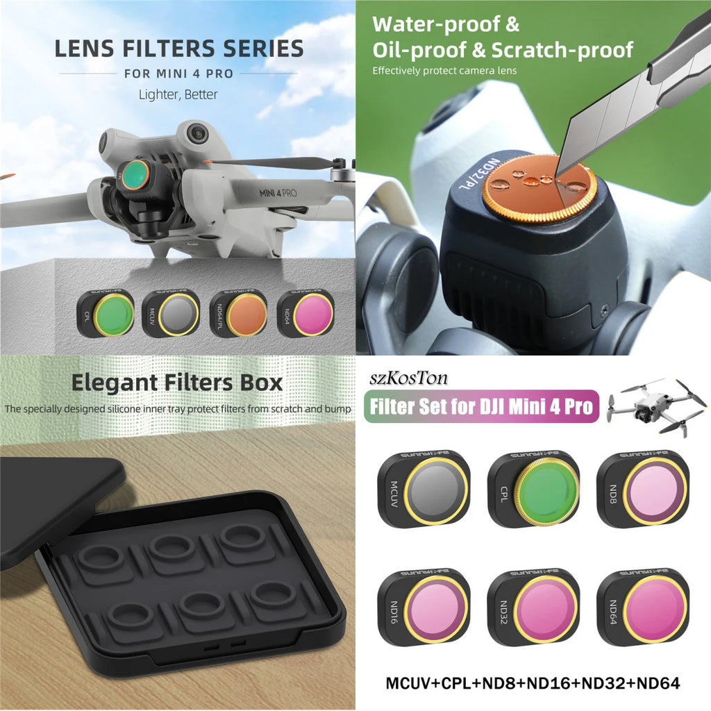 Filter Set for DJI Neo 2/Mini 5 Pro/mini 4 Pro/Filp ND MCUV CPL Filters Anti-glare Optical Glass Lens Accessories