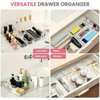 Transparent Drawer Organizer Storage Boxes Set, Desktop Office Stationery Divider, 4/7/8pcs