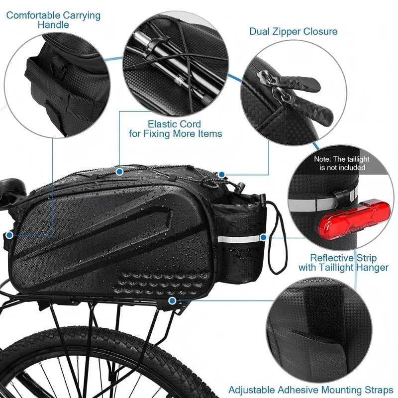 MTB Camel Bag Foldable Rear Seat Storage E-Bike Compatible Waterproof Cycling Equipment Quick Release Design Cycling Accessories
