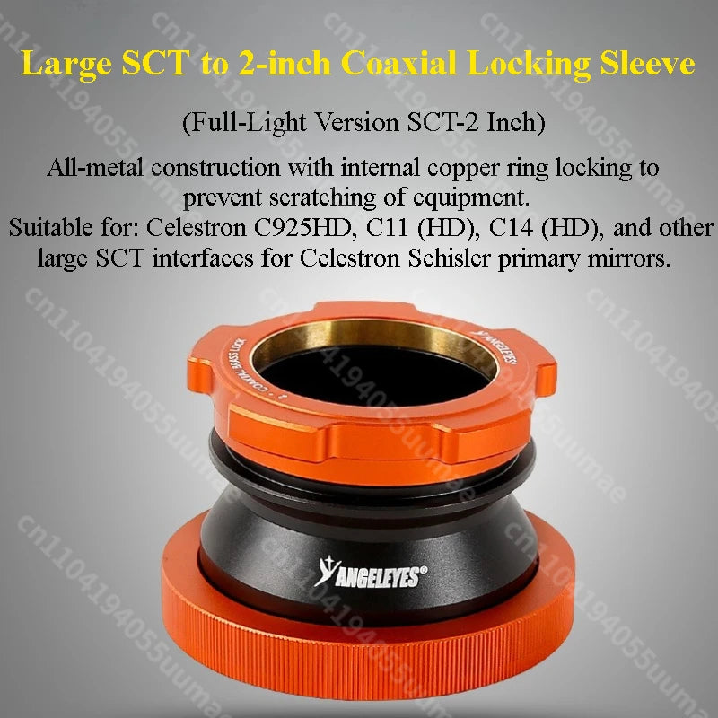 Large SCT to 2-inch Coaxial Lockable Full-Pass Optical Interface for Celestron C925/C11/C14HD Connects to 2-inch Astronomical
