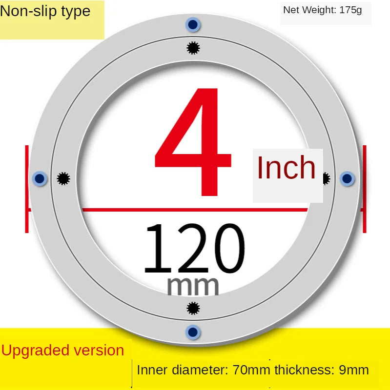 4/6/8/10/12/14/16 Inches Aluminum Ball Bearing Turntable Bearings Swivel Plate Smooth Swivel Plate Rotating Table Rotating Round