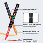 Acrylic Paint Soft Brush Markers Set, Soft Brush Tip Paint Pens and Paint Markers, Acrylic Paint Pens for Wood, Stone, Canvas