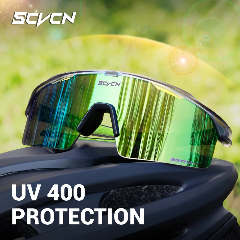 KAPVOE UV400 Photochromic Cycling Glasses, Road MTB Bike Sunglasses, Style 01-08