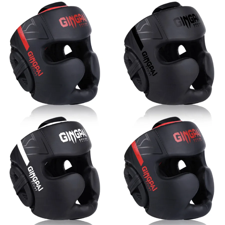 Boxing Headgear Helmet for Kickboxing Muay Thai MMA Sanda Training, Red/Blue/White, S-XL