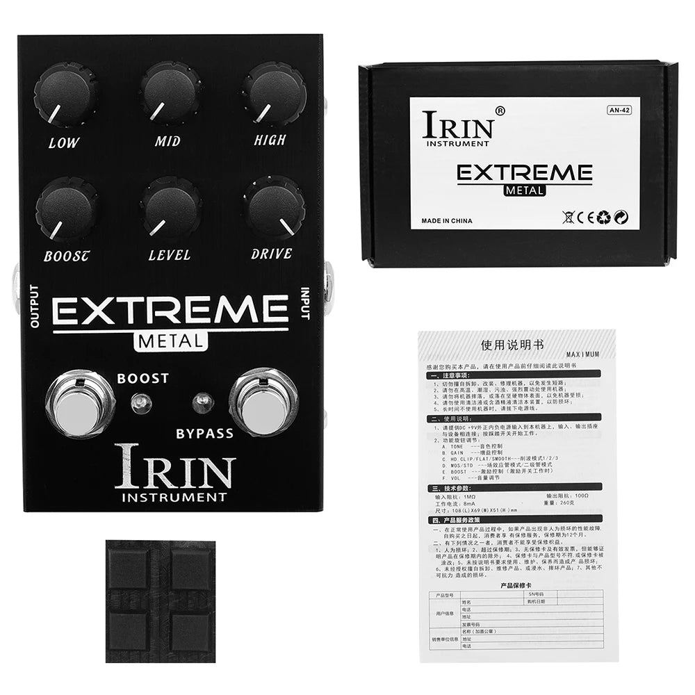 IRIN Guitar Effect Pedal Overdrive Distortion Speakers Analog Classic British Rock Effect Electric Bass Guitar Pedal True Bypass