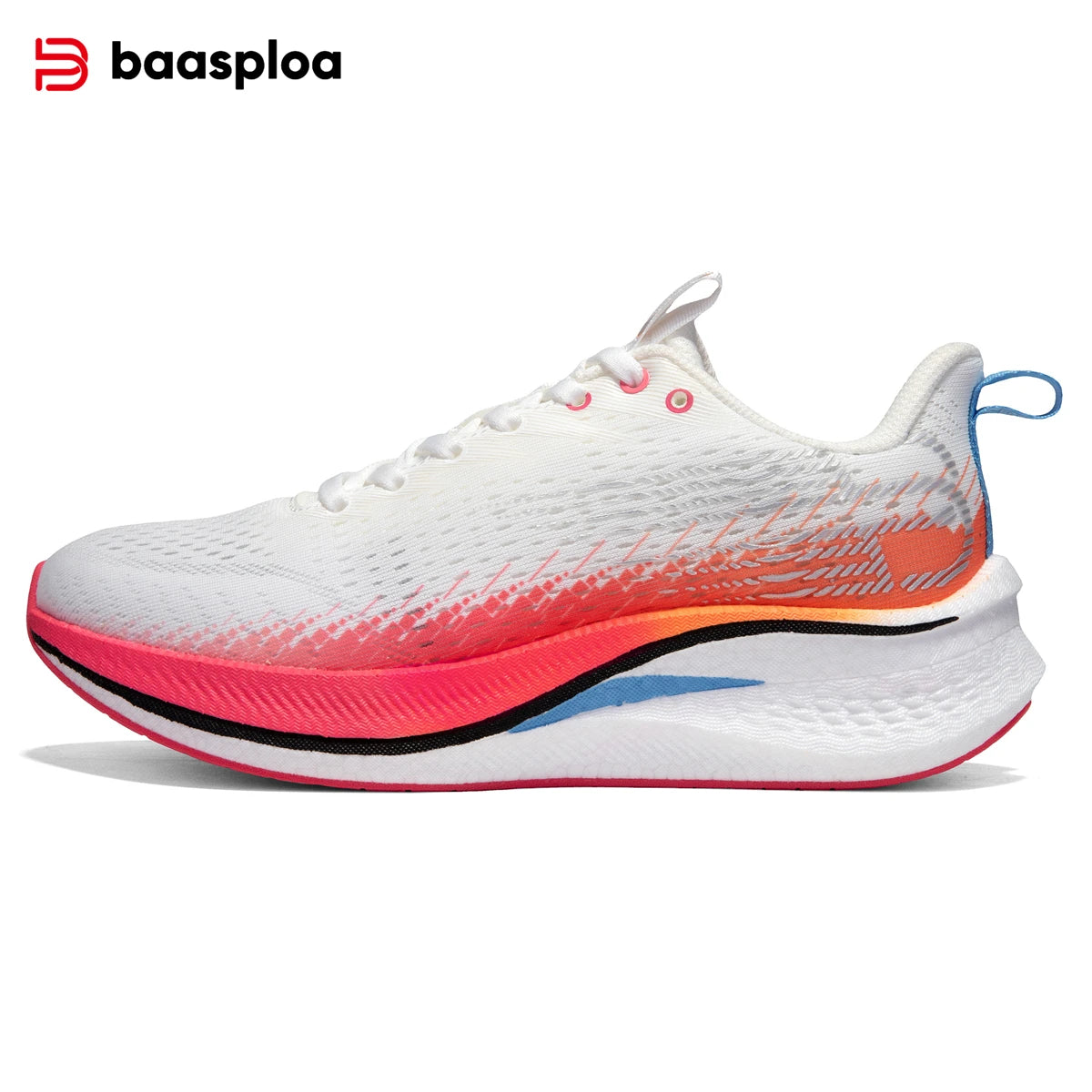 Baasploa Carbon Plate Running Shoes, Cushioned Anti-Slip Breathable Sneakers, EU 41-45