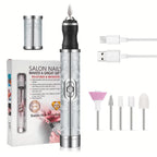 LULAA Cordless Rechargeable Electric Nail Drill Machine, Pink/Blue/White, 12.5cm