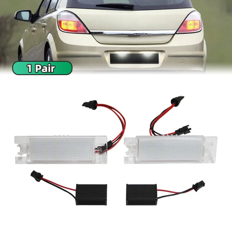 2Pcs Canbus Car LED Number License Plate Light for Opel Vectra C Astra H Zafira B Insignia Corsa C Meriva A Tigra B Lamp