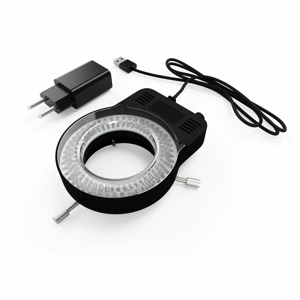 Kailiwei Microscope LED Ring Light Illuminator, Adjustable 144 LED, 110-220V (Plug Options)