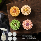 Mooncake Mold Plastic Hand-Pressure Cookie Stamps Flower Cherry Lion Pattern Plungers Pastry Decoration Tool Mid-Autumn Festival
