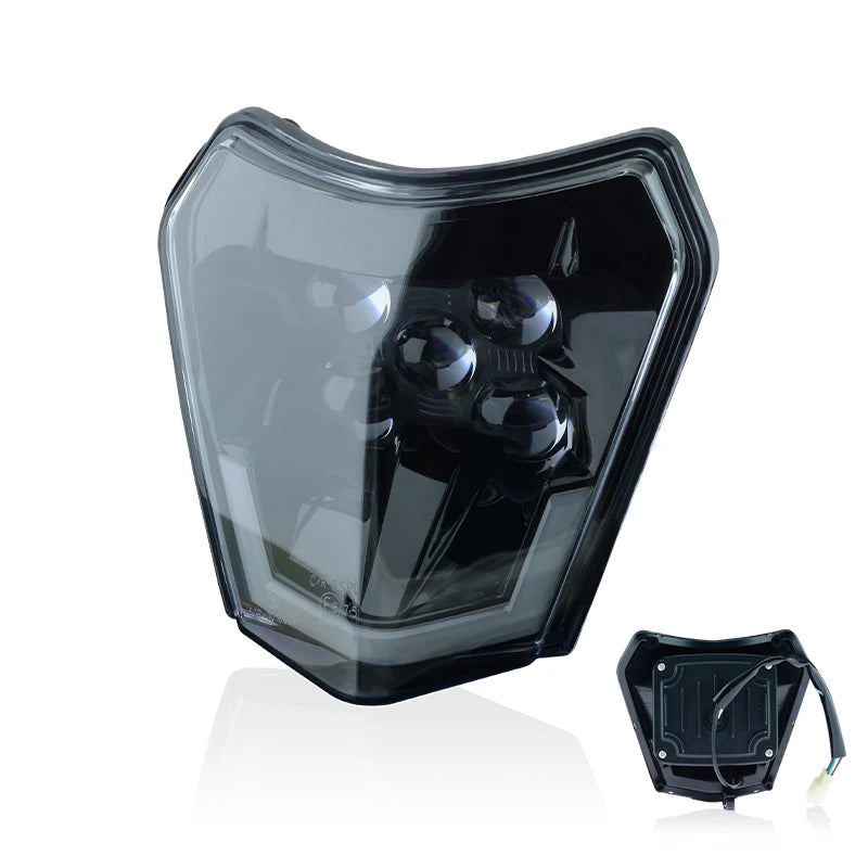 Powerzone Motorcycle LED Headlight Plate for KTM EXC XC SX MX XC 125 250 300 450 Supermoto Enduro Universal Dirt Bike Headlights