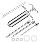 Meat Syringe Marinade Injector Flavor Needle BBQ Pork Steak Meat Sauces Syringes With 3 Stainless Steel Needles Kitchen Tools