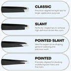 6pcs Professional Stainless Steel Precision Tweezers & Scissors Suitable for Eyebrow Trimming Facial Hair Removal Tool Gifts