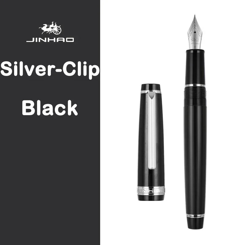 JINHAO 82 Fountain Pen Spin Silver Clip EF F M Nib Business Office School Supplies Ink Pens Korean Stationery Pens for Writing