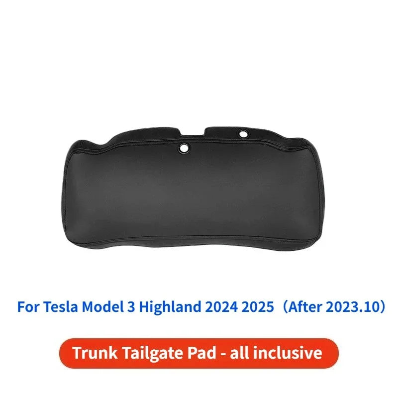 For Tesla Model Y Juniper / Model 3 Highland Trunk Tailgate Guard Pad PU Leather Trunk Protective Anti-dirty Pad Car Accessories