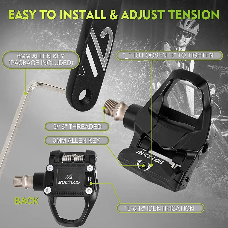 BUCKLOS Road Bike Pedal for LOOK DELTA System Road Bicycle Self-locking Pedal Ultralight Bike Clipless Pedals for DELTA