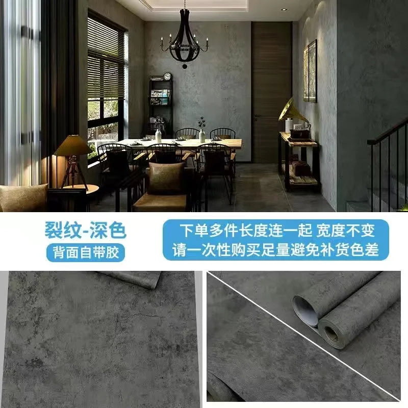 Vinyl Wallpaper  Waterproof Self-Adhesive Wallpaper  Cement Gray Countertop Contact Paper  Kitchen Bathroom Furniture Renovatio