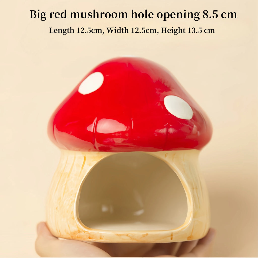 Mushroom Ceramic Hamster Hideout Water Bottle with Stand Food Bowl Hamster Accessories Golden Bear Furniture Sleephouse House