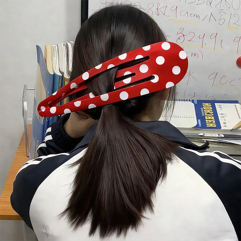 Oversized 28cm Strawberry Polka Dot Hair Clips Novelty Hairpin Y2K Lolita Girl Hair Accessories Cosplay Photo Prop Festival Gift