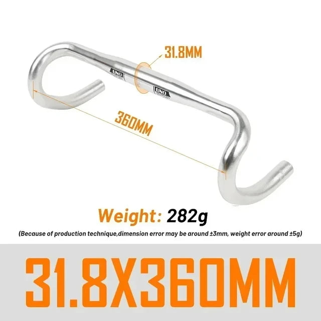 UNO UltraLight Racing Road Bike Handlebar Bent Bar 25.4/31.8MM 360/380/400/420/440/460MM 6061 Aluminum Alloy Stem Handlebar