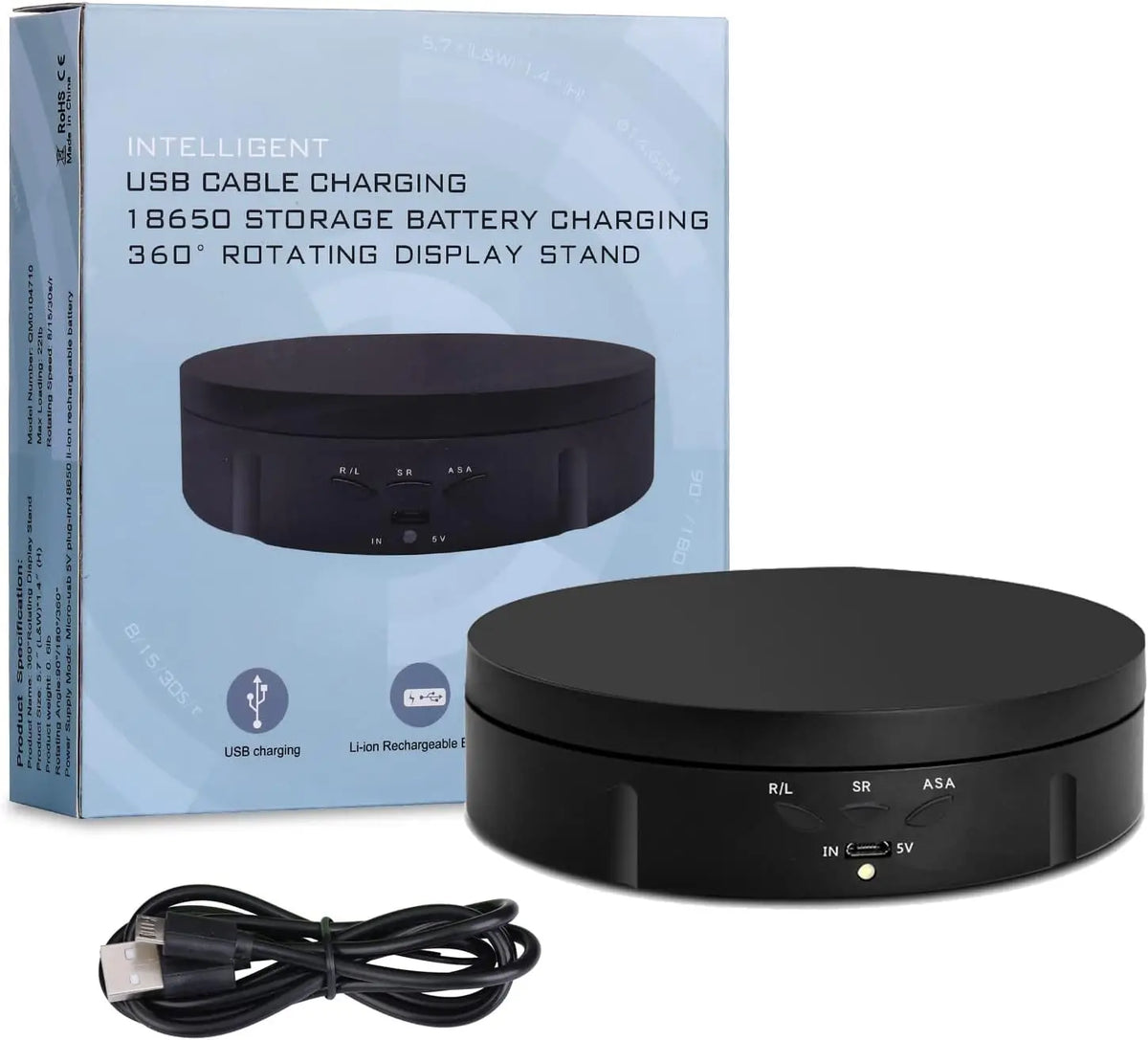 Motorized Rotating Display Stand,360 Degree Electronic Turntable Display Stand,Jewelry,Watch,3D Models(Does not contain battery)