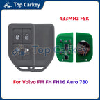 TopCarkey Truck Remote Key Fob Replacement 4-Button 433MHz FSK for Volvo FM FH FH16 Aero 780