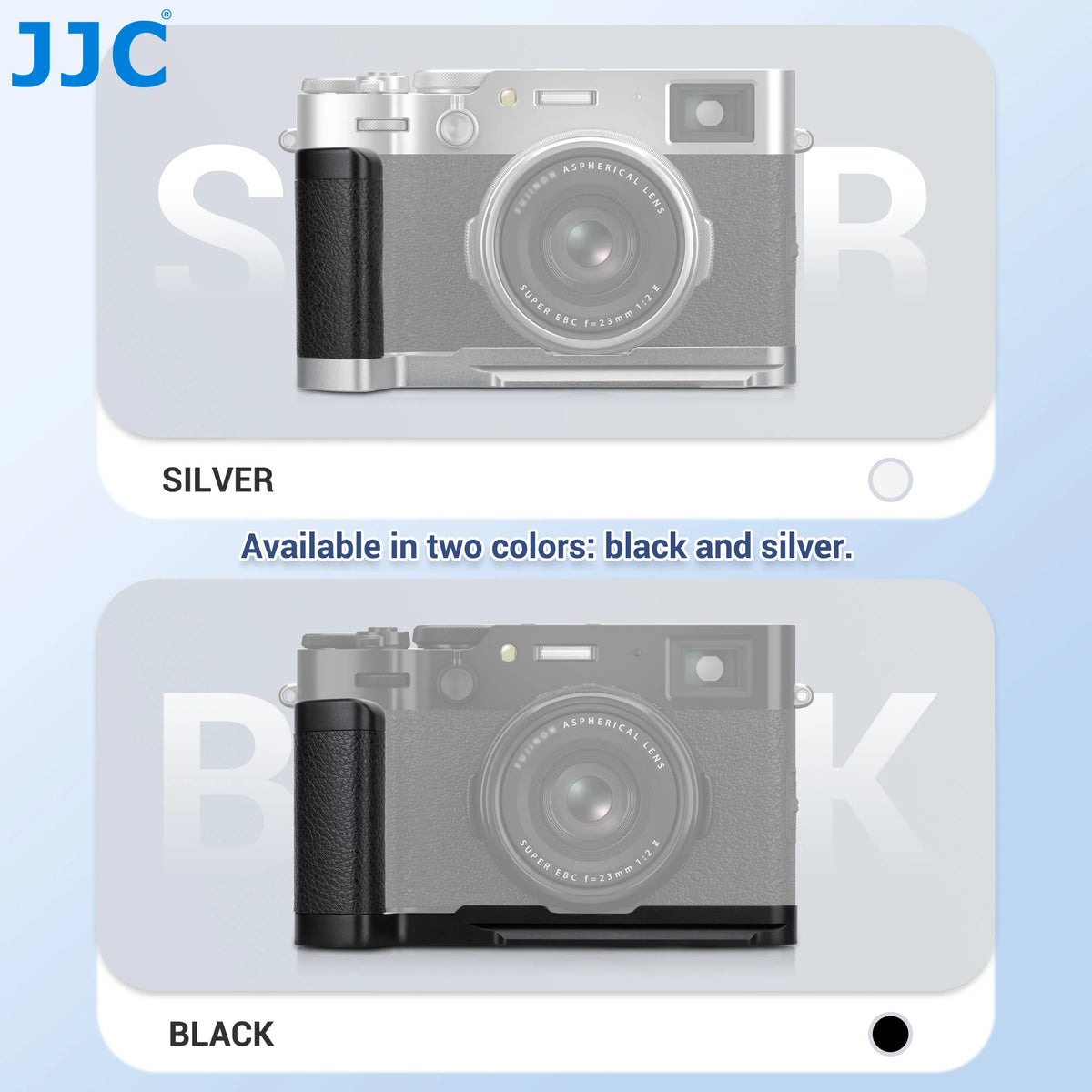 JJC Metal Hand Grip L Bracket for Fujifilm X100VI Camera Anti-Slip Handgrip Holder with Arca Swiss Quick Release Plate