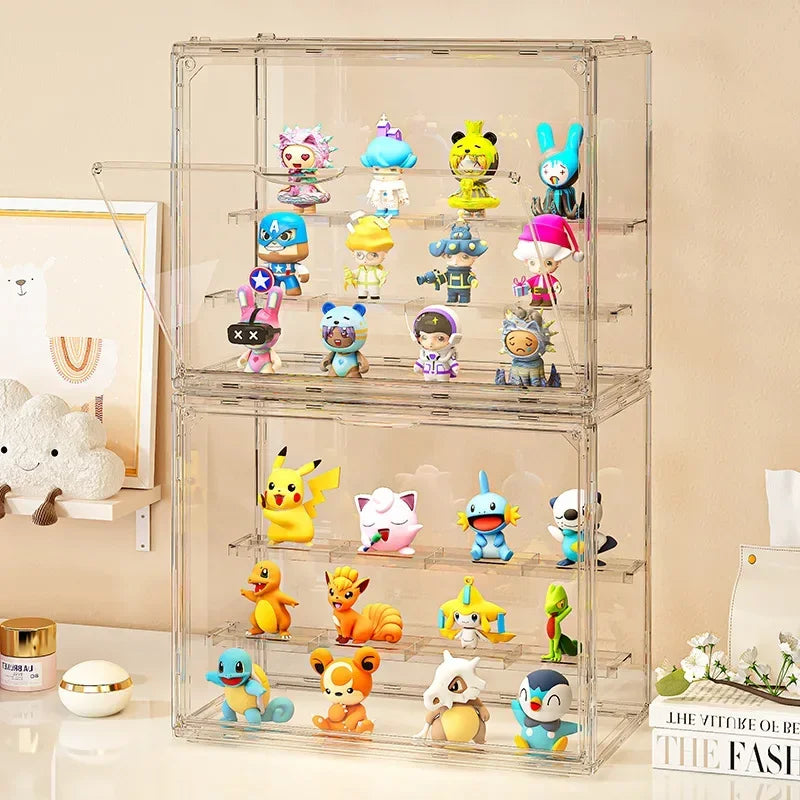 Acrylic Display Organizer Shelf for Collectible Figures & Blind Box Toys, 1pc Clear/White