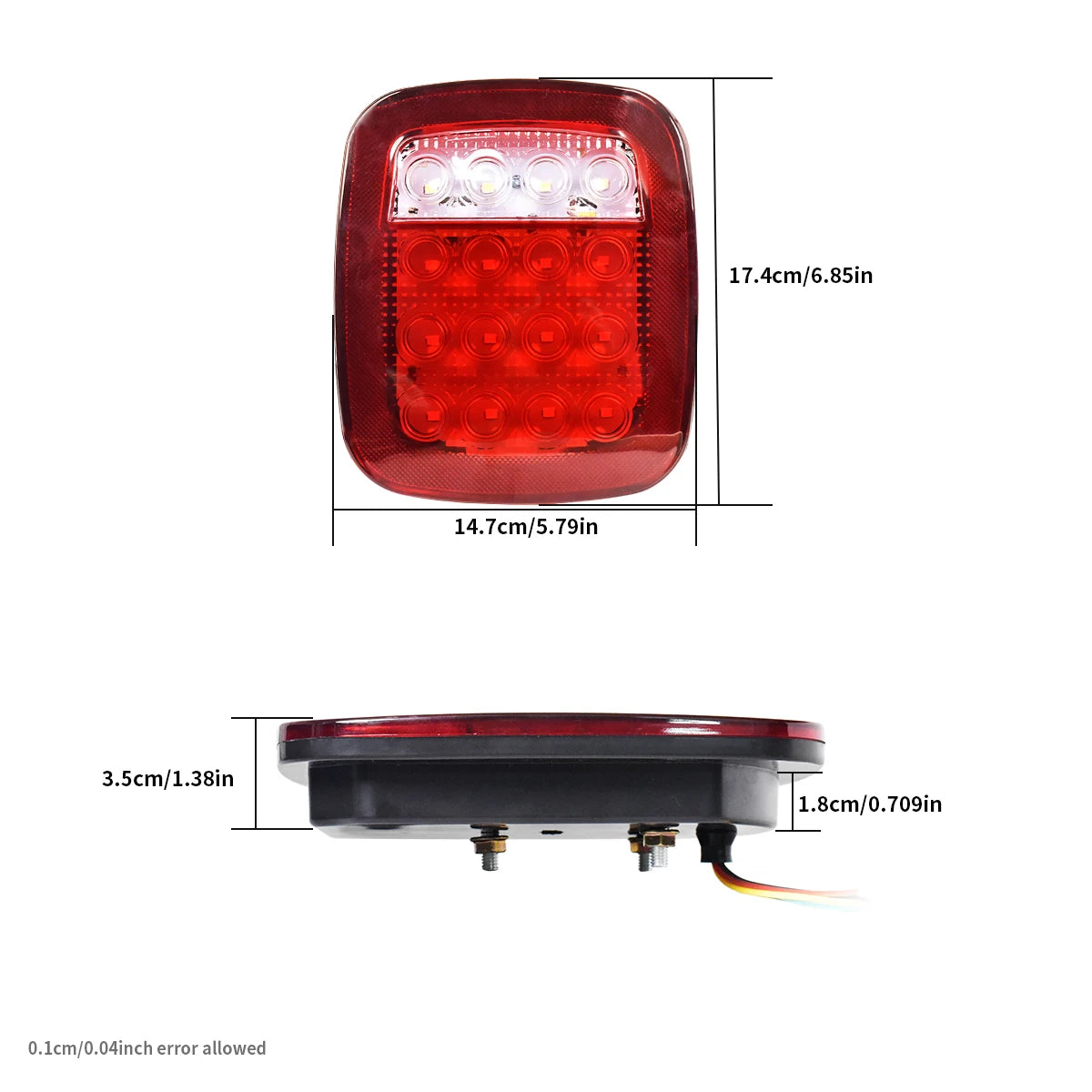 cnsunnyligh LED tail lights 2pcs 12V/24V brake reverse fog 3-in-1 for truck trailer
