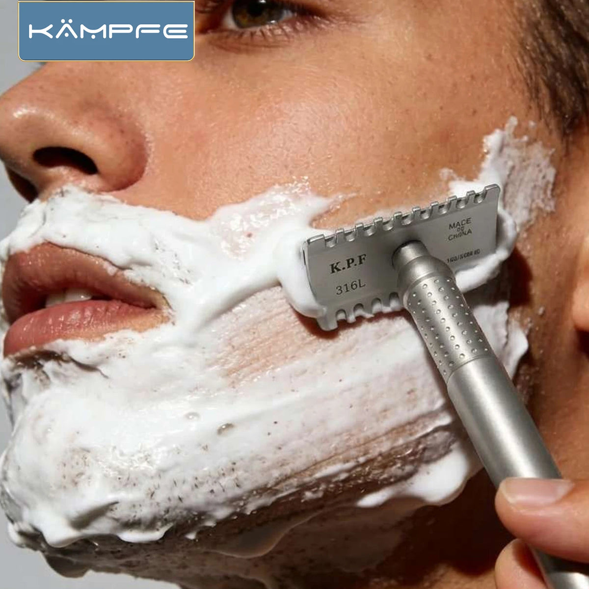 KAMPFE  CNC machining Stainless Steel Safety man shaver Blade Shaving Razors  with and 5 blades Mans tools