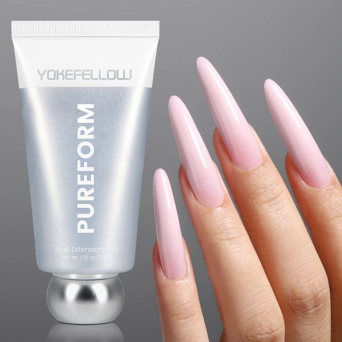 YOKEFELLOW PUREFORM Poly Gel Nail Extension Gel 50g Hard Builder Gel Pink Red