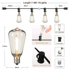 ST38 String Lights Outdoor Garland Connectable Shatterproof Waterproof Plastic LED Bulb Dimmable Patio Garden Decor Fairy Lighst