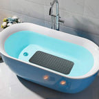 1pc PVC Non-Slip Bath Mat with Suction Cups & Drain Holes 15*27.6in/38*70cm- Fast Draining Shower Mat Bathtub Mat Bathroom Mat