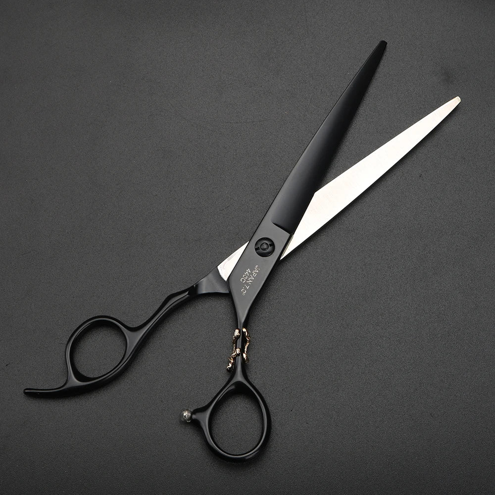 XUANTENG 7-inch black hair cutting scissors with bearing design, barber scissors