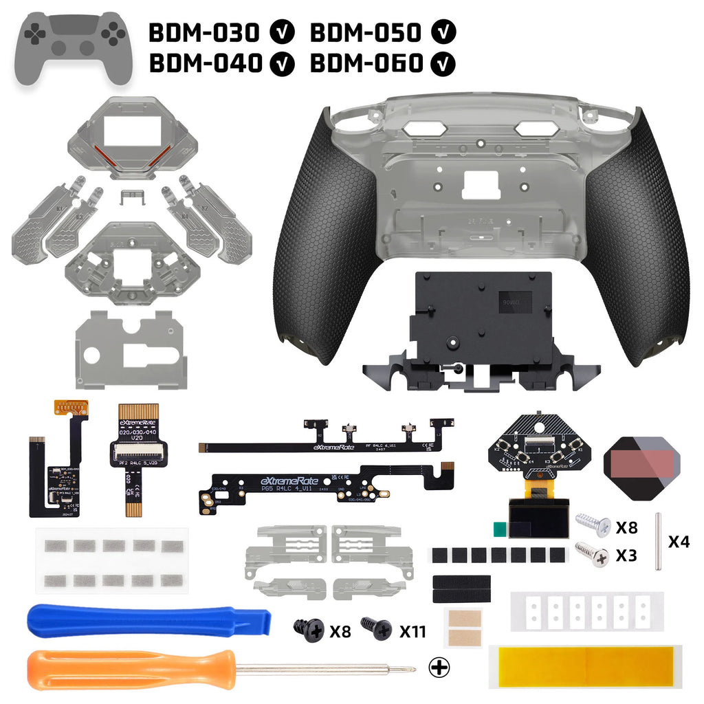 eXtremeRate SPARK PS5 DualSense Back Paddles Kit, 4 Remappable Buttons, Rubberized Black