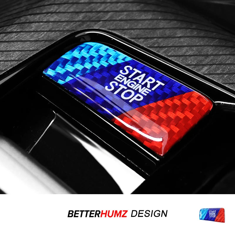 BMW 5 Series G60/G70 X3 G45/G48 2025-2026 Carbon Fiber Start Stop Button Trim Sticker