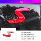 3D ABS S Emblem Letters Car Trunk Badge Decal Stickers for Mini Countryman U25 F65 F66 F67 Cooper S E SE J01 EV J05 Aceman