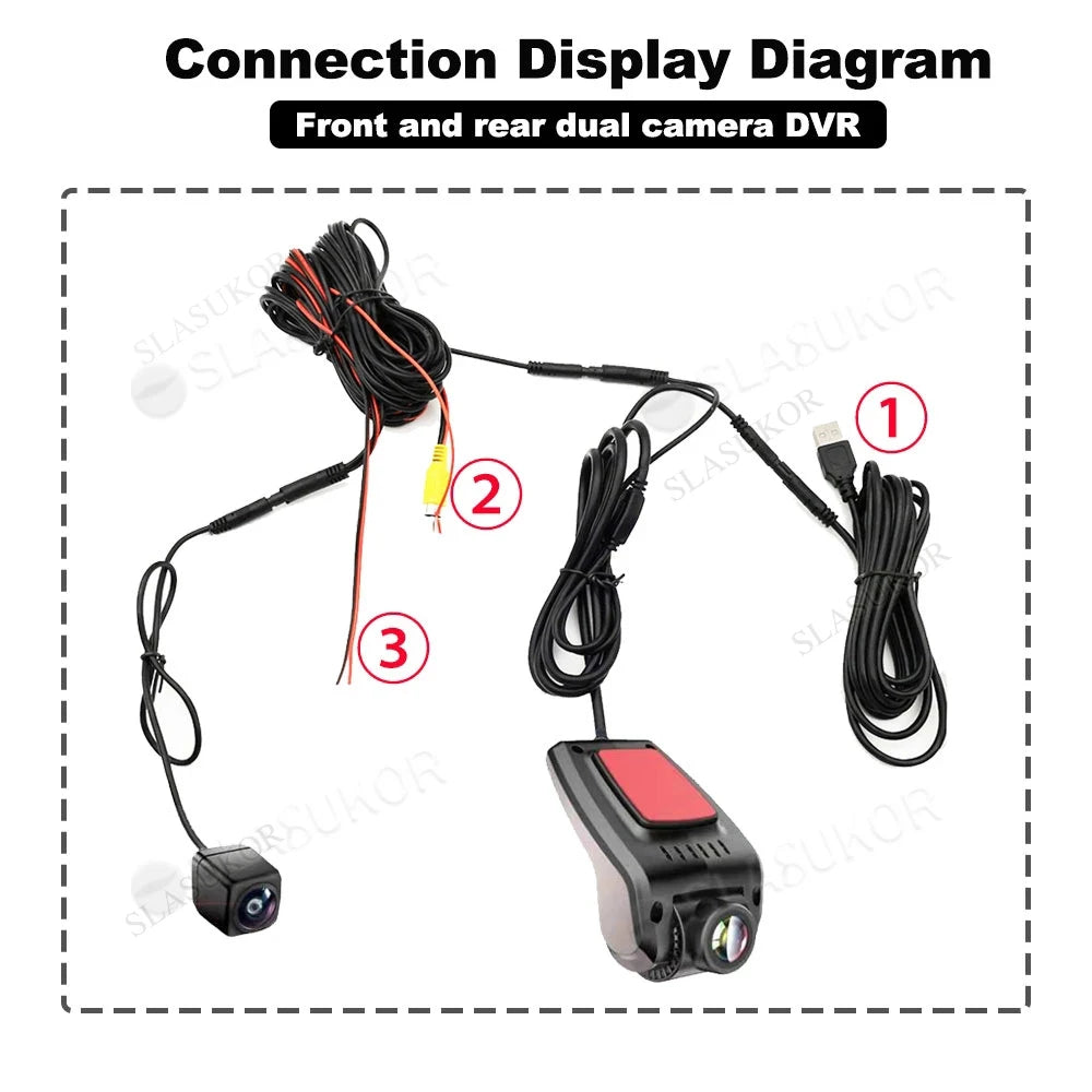 Full HD ADAS Night Vision 1080P Car Radio DVR Front And Rear Automatic Recording Camera Auto Video Recorder Dual Lens Camcorde