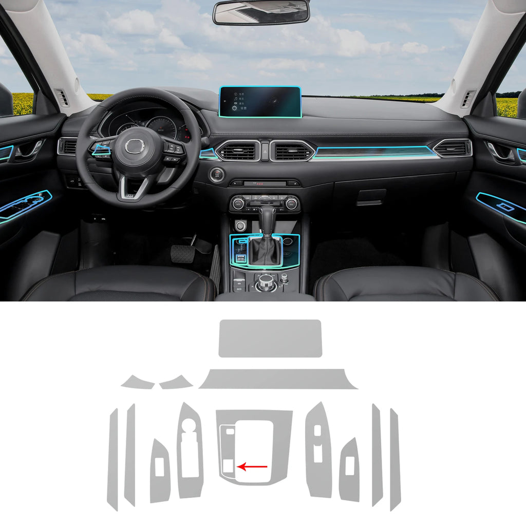 For Mazda CX 5 2023-2025 Car Interior TPU Protector Anti-scratch Film Auto Protective Transparent Anti-tear Stickers Accessories