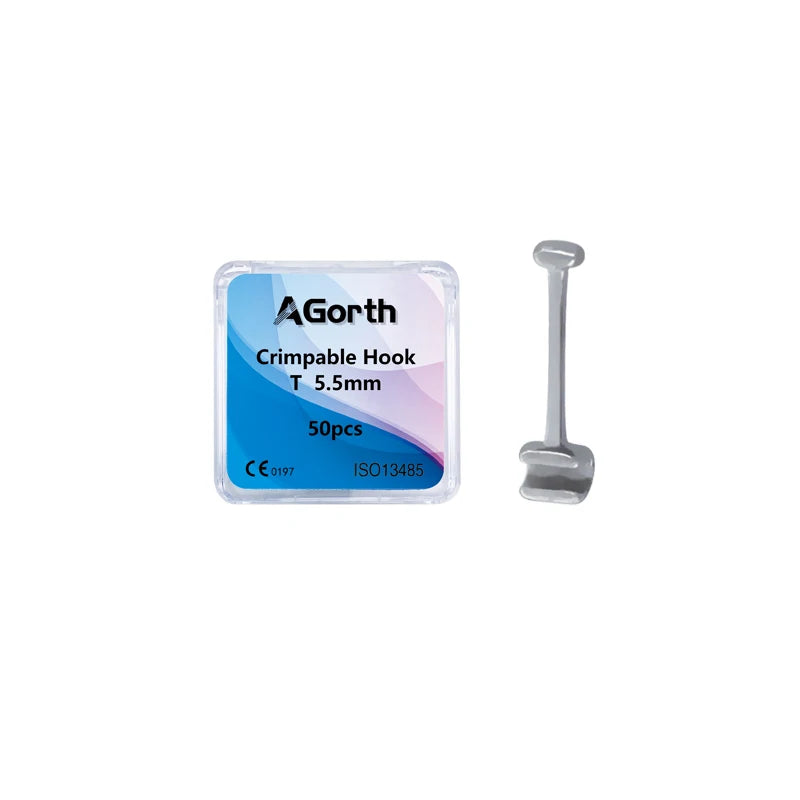 50Pcs/Box Dental Orthodontic Bondable Crimpable Hooks Sliding Long Short Type Multi-Function Long Hook Fixed On Archwire Bracket