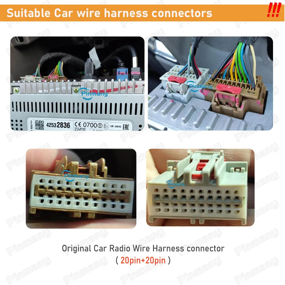 Car Radio Wiring Harness Adapter 16-Pin Power Cable with CAN Bus Decoder GMC15