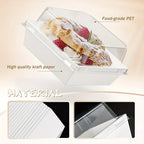 50/100PCS Square Bread Packing Box Sandwich Box with Transparent Lid Cookie Box Swiss Roll Packaging Box Birthday Party Supplies