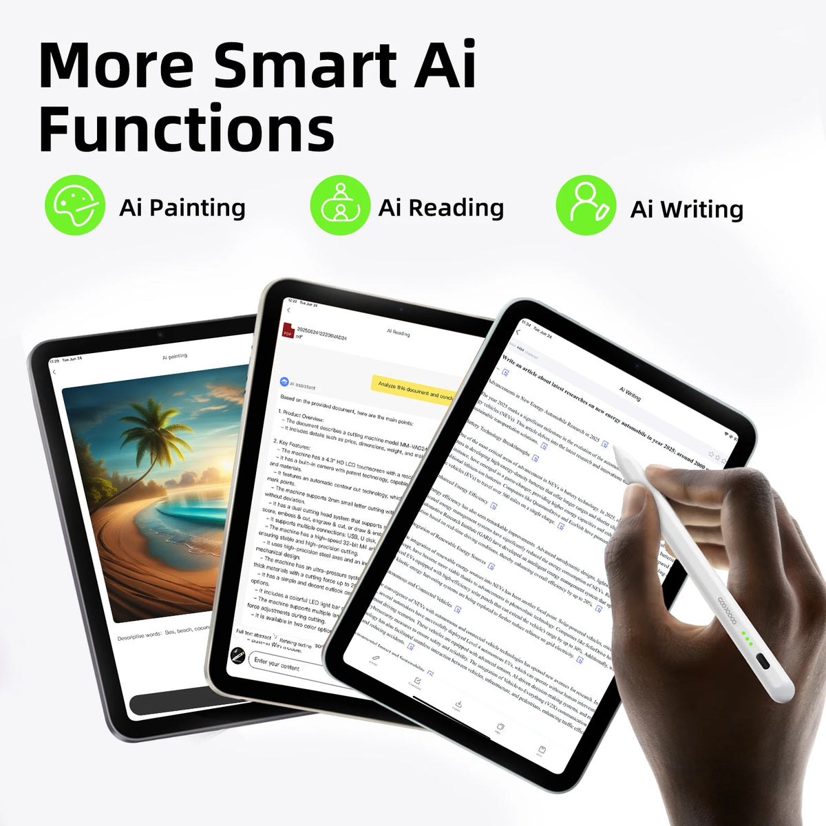 GOOJODOQ Ai07 Stylus Pen For Apple Pencil Ai Read/Write/Draw Tilt-sensitive Palm Rejection USB-C Fast Charge for ipad 2018-2025